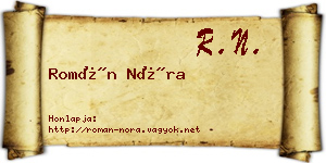 Román Nóra névjegykártya